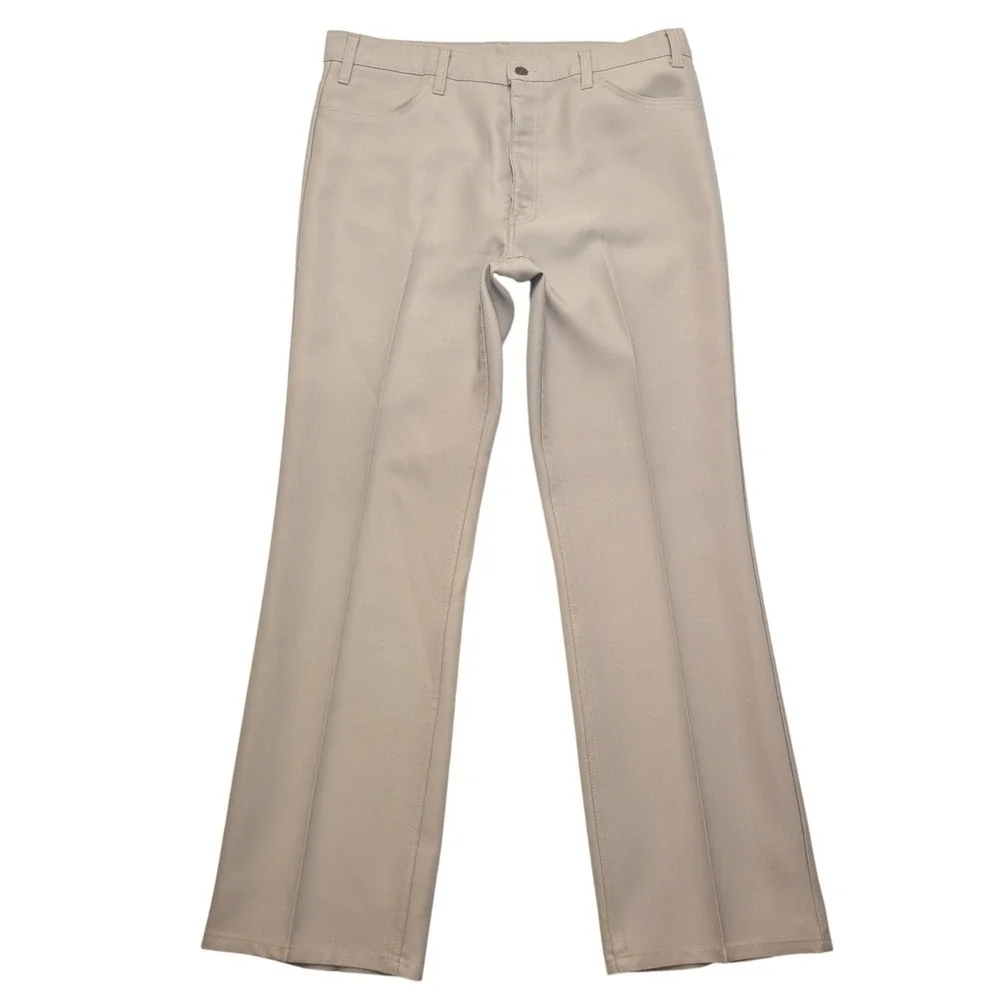 Vintage 70s Levi's Panatela Trousers Mens 34(36x32) Leg Black Tab Talon 42